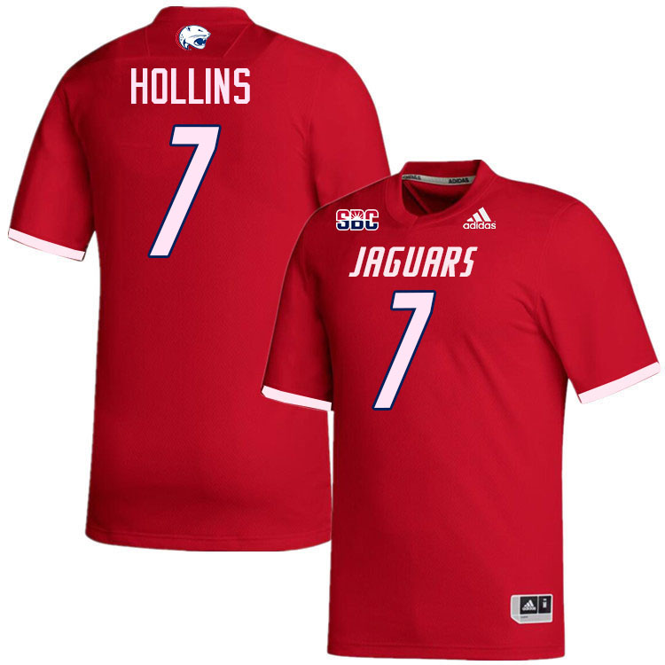 #7 Jared Hollins South Alabama Jaguars Jerseys,College Football Uniforms,Apparels Stitched-Red #7 Jared Hollins South Alabama Jaguars Jerseys,College Football Uniforms,Apparels Stitched-Red
